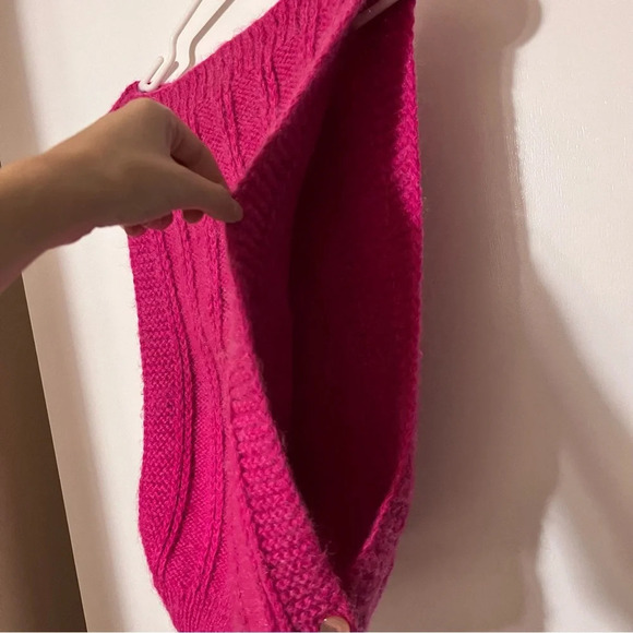 Handmade  Knit Pink Vest - Picture 2 of 4